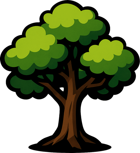 Tree.
In-Game asset.  2d.  High contrast.  No shadows