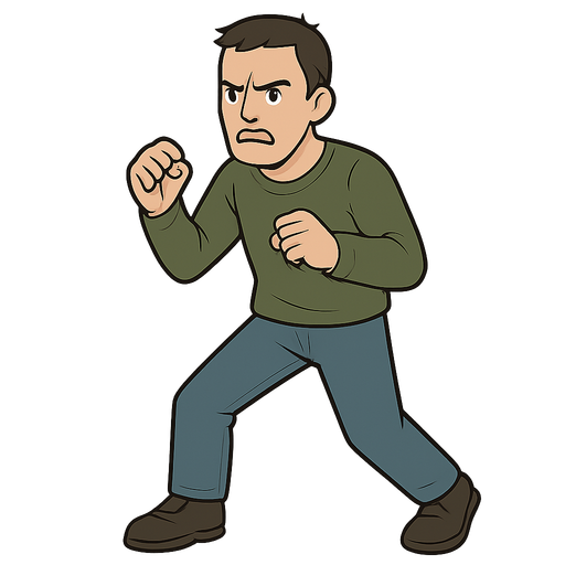can you make the enemy a real life human. No background. Transparent background. Blank background. No shadows. 2d. In-Game asset. flat