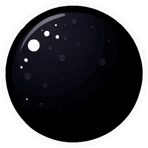 A completely black circle..
Single Game Texture. In-Game asset. 2d. Blank background. High contrast. No shadows.