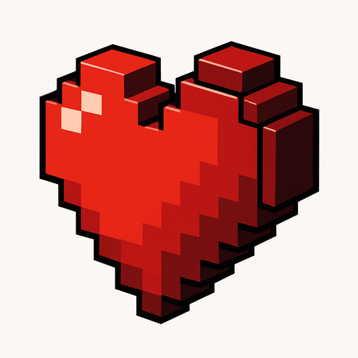 heart, 3d pixel art, no background.
In-Game asset.  2d.  High contrast.  No shadows