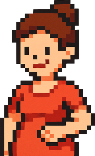 pixel art mom.
In-Game asset.  2d.  High contrast.  No shadows