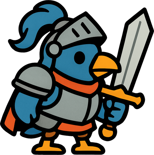 2d knight bird.
In-Game asset.  2d.  High contrast.  No shadows