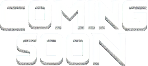 coming soon letters in white.
Single Game Texture. In-Game asset. 2d. Blank background. High contrast. No shadows.