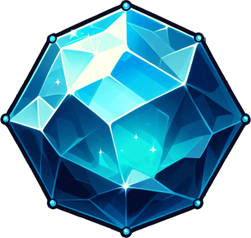 Crystal 🔮.
Single Game Texture. In-Game asset. 2d. Blank background. High contrast. No shadows.