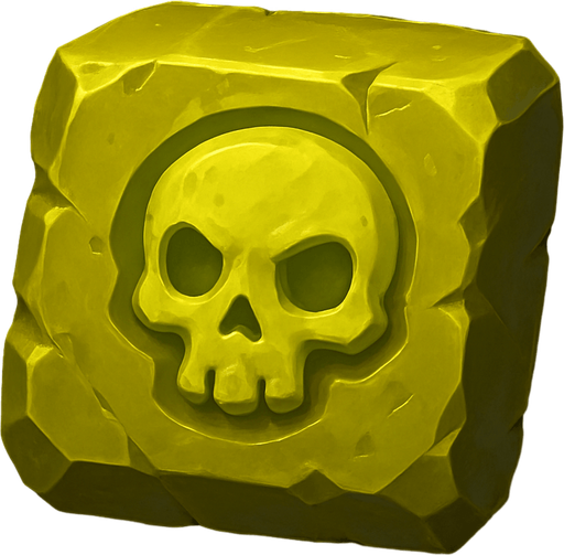 square yellow poisonous stone top view.
In-Game asset