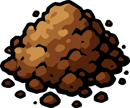dirt.
In-Game asset.  2d.  High contrast.  No shadows