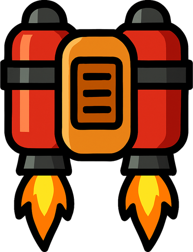 2d jetpack..
In-Game asset.  2d.  High contrast.  No shadows