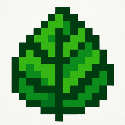 minecraft leaf.
In-Game asset.  2d.  High contrast.  No shadows