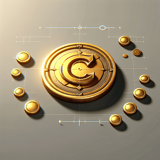 altın coin üstünde C yazsın.
Single Game Texture.  In-Game asset.  2d.  Blank background.  High contrast.  No shadows