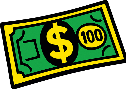 dollar.
In-Game asset.  2d.  High contrast.  No shadows
