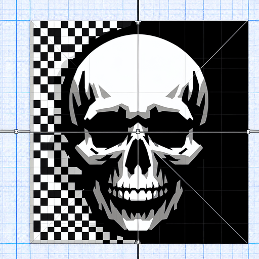 white scull.
Single Game Texture. In-Game asset. 2d. Blank background. High contrast. No shadows.