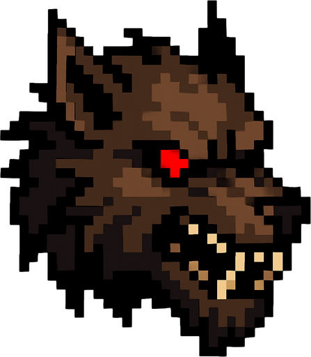 werewolf red eye pixel.
In-Game asset.  2d.  High contrast.  No shadows