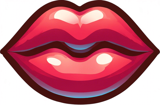 less feminine cartoon lips, more plain