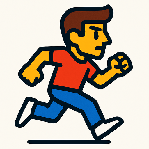 Running man.
In-Game asset.  2d.  High contrast.  No shadows