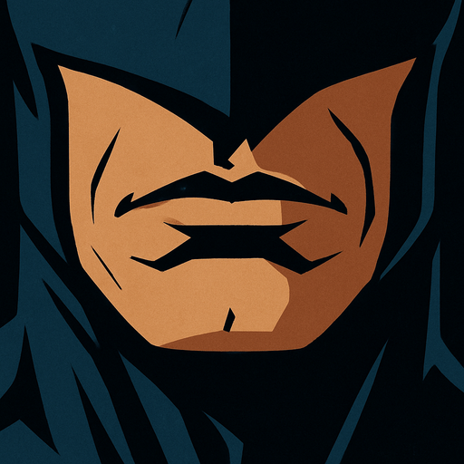 Batmans lips up close. thin, powerful, masculine lips.
In-Game asset.  2d.  High contrast.  No shadows