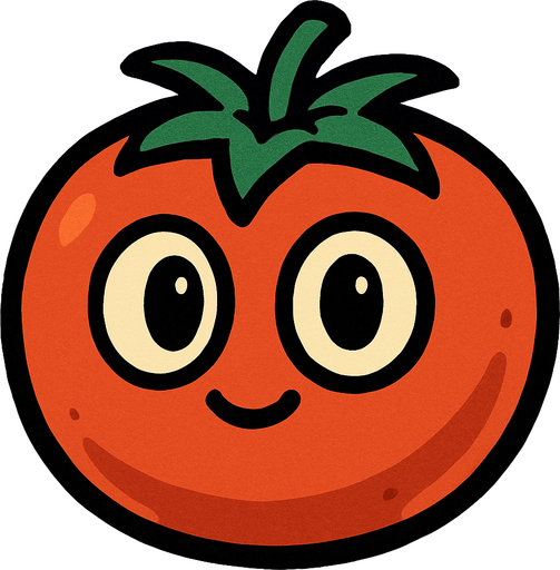 tomato with eyes.
In-Game asset.  2d.  High contrast.  No shadows