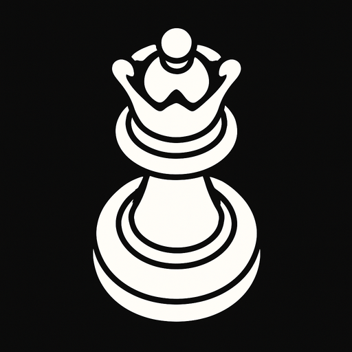 Chess queen white View from above.
In-Game asset.  2d.  High contrast.  No shadows