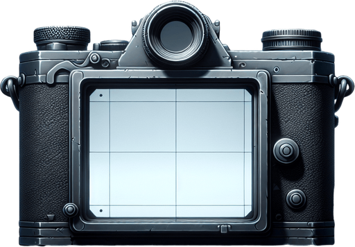 Frame of Camera viewfinder, inside viewfinder view, realistic camera, frame
Single Game Texture. In-Game asset. 2d. Blank background. High contrast. No shadows.