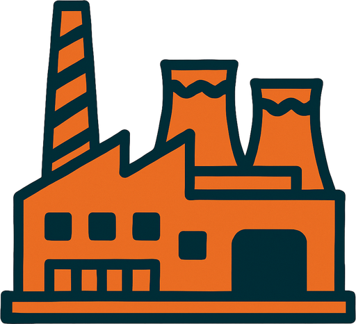 Factory.
In-Game asset.  2d.  High contrast.  No shadows