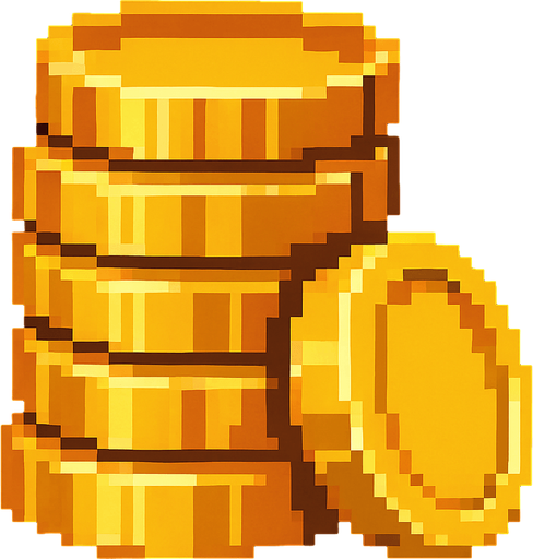 gold.
In-Game asset.  High contrast.  No shadows. pixel. pixel