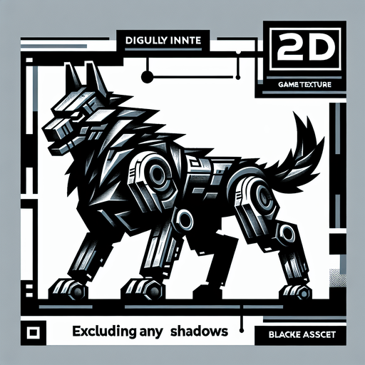 Rabid Robot Dog.
Single Game Texture. In-Game asset. 2d. Blank background. High contrast. No shadows.
