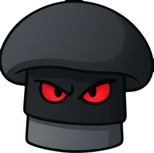 petaseta de pvz en negro y gris con ojos rojos