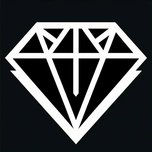 Diamond_icon.
Single Game Texture.  In-Game asset.  2d.  Blank background.  High contrast.  No shadows
