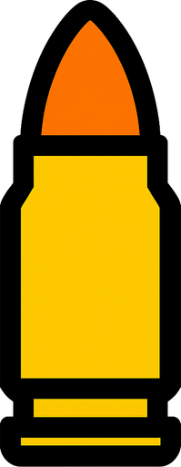 bullet.
In-Game asset.  2d.  High contrast.  No shadows