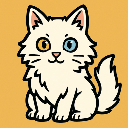 tatlı van kedisi.
In-Game asset.  2d.  High contrast.  No shadows