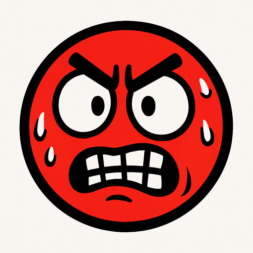 A nervous red ball with an angry face.
In-Game asset.  High contrast.  No shadows