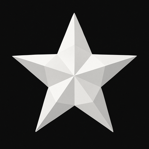 low polly white star.
In-Game asset.  2d.  High contrast.  No shadows
