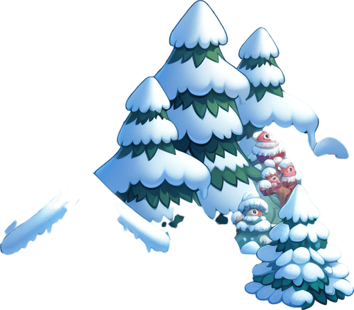 A background image for a puzzle video game depicting the season of winter. Cartoon.
Single Game Texture. In-Game asset. 2d. Blank background. High contrast. No shadows.