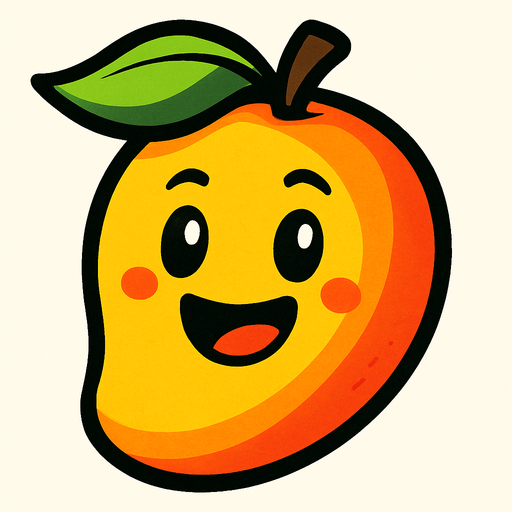 Mango with face.
In-Game asset.  2d.  High contrast.  No shadows