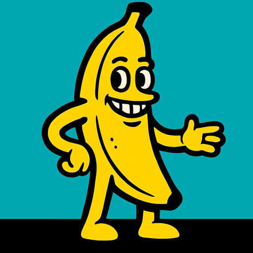 banana human.
In-Game asset.  2d.  High contrast.  No shadows