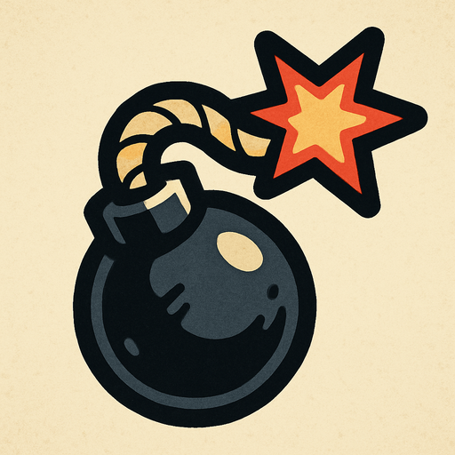 A tiny bomb.
In-Game asset.  2d.  High contrast.  No shadows