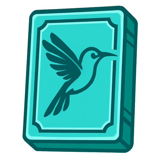 Turquoise Card Packet with a Hummingbird in the center.
In-Game asset.  2d.  High contrast.  No shadows