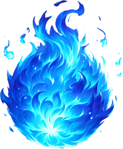 blue fire ball.
Single Game Texture. In-Game asset. 2d. Blank background. High contrast. No shadows.