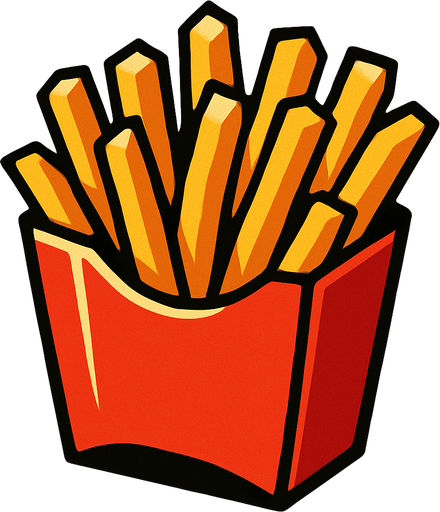 Oatates kızartması Fast Food.
In-Game asset.  2d.  High contrast.  No shadows