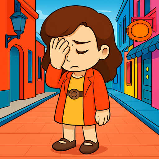 Make her facepalm and look down frustrated