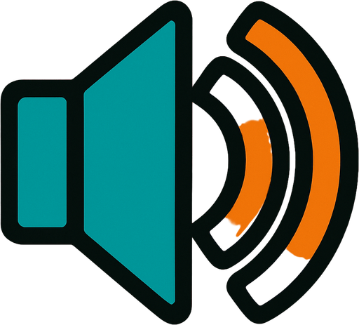 Symbol of opening speaker.
In-Game asset.  2d.  High contrast.  No shadows