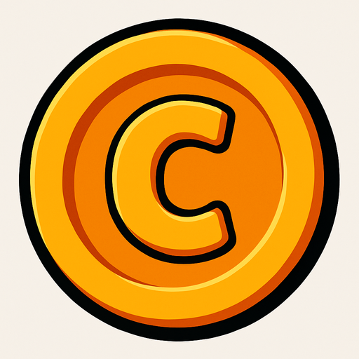 a coin orange.
In-Game asset.  2d.  High contrast.  No shadows