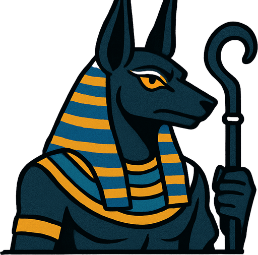 anubis god card.
In-Game asset.  2d.  High contrast.  No shadows