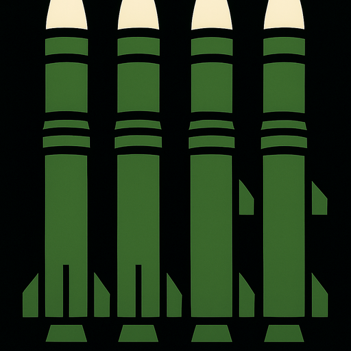 only green missiles with white caps, same as in the image