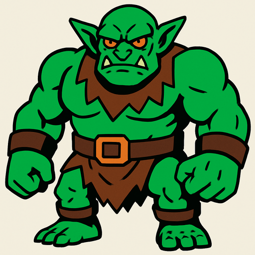 titan goblin.
In-Game asset.  2d.  High contrast.  No shadows