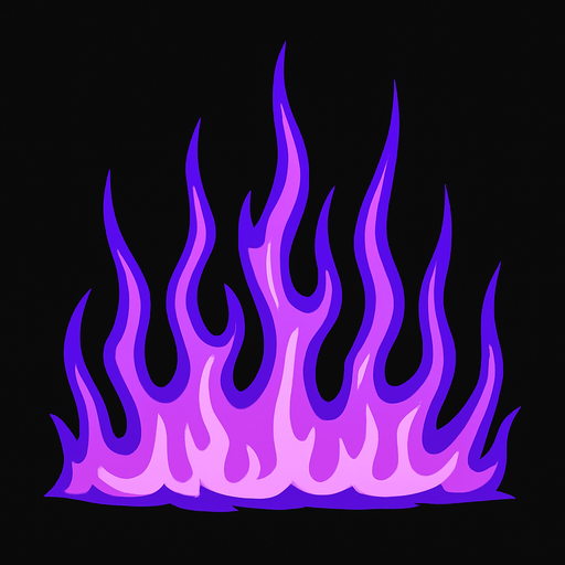 purple fire spikes.
In-Game asset.  2d.  High contrast.  No shadows