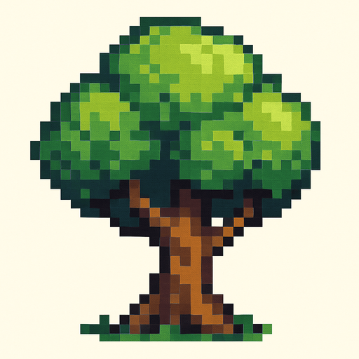 pixel
 ağaç.
In-Game asset.  2d.  High contrast.  No shadows