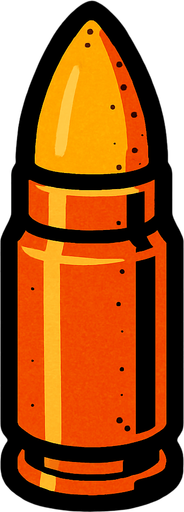 a bullet.
In-Game asset.  2d.  High contrast.  No shadows