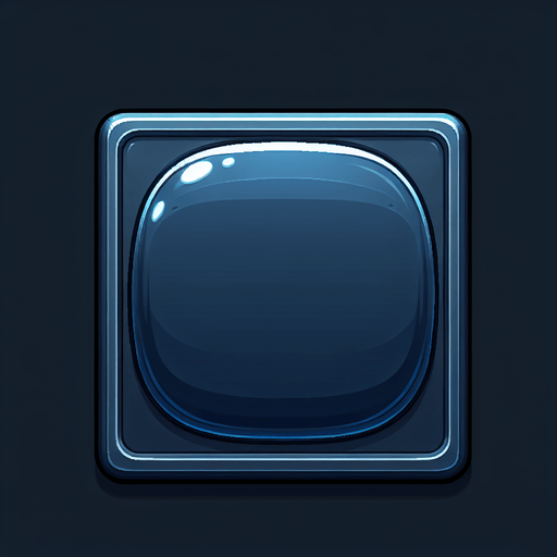 A dark blue rectangle background with rounded edges to place text on top of for a menu..
Single Game Texture. In-Game asset. 2d. Blank background. High contrast. No shadows.