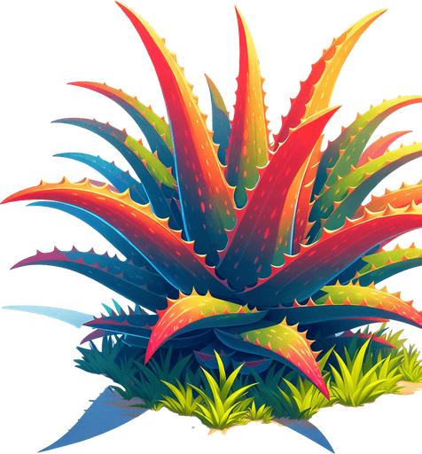 Aloe.
Single Game Texture.  In-Game asset.  2d.  Blank background.  High contrast.  No shadows