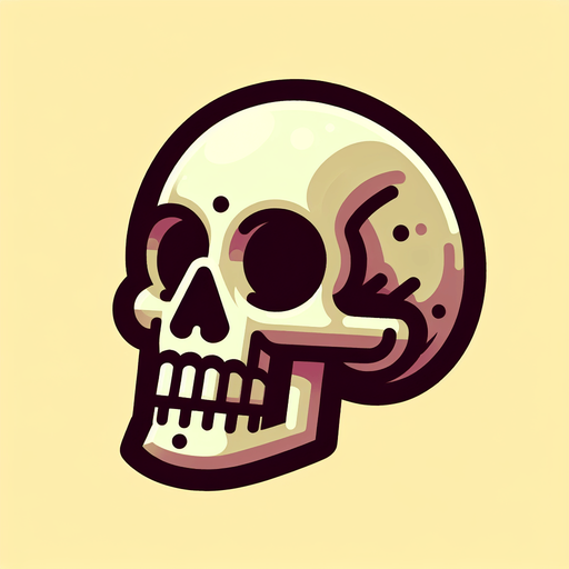 skull. clipart. cartoon. Blank background. High contrast. No shadows..